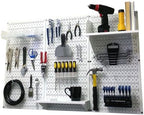 Wall Control 4 ft. Metal Pegboard Organizer - Standard Tool Storage Kit & Deluxe Hook Assortment for Slotted Tool Board - White - Image 2