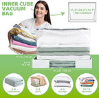 TAILI Under Bed Comforters Storage Container, Save 80% Space, Large Capacity Foldable Under Bed Storage Box for Quilts Pillow Blankets Linen, , 41" x 17.7" x 6", Jumbo Comforters Vacuum Storage Bag - Image 3