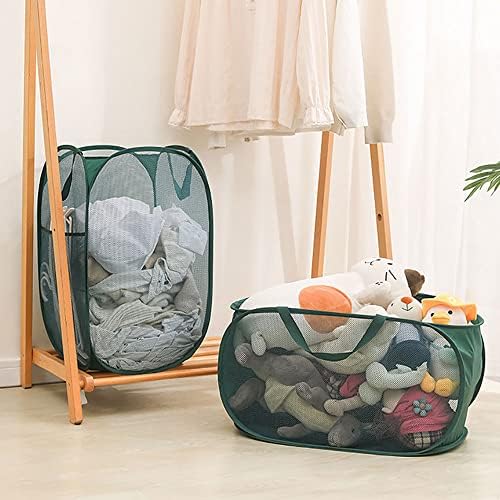4 Pcs Mesh Popup Laundry Hamper, Opening Laundry Basket,Popup Laundry Basket with Durable Handles,Foldable Pop-up Mesh Hamper Dirty Clothes Basket for Clothes & Laundry-Home Organization - Image 6