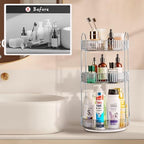 360 Rotating Makeup Organizer, 3 Tier Large Capacity Lazy Susan Bathroom Counter Organizer, Skincare Organizers, Spinning Perfume Organizer & Vanity Organizer Countertop (Classic Grey, 3 Tier) - Image 2