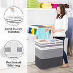 StorageRight Laundry Basket Hamper, 100L Collapsible Clothes Storage, Grey - Image 4