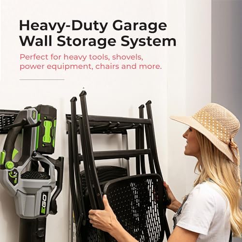 TIDYME Garage Tool Organizer Wall Mount 64", 2 Shelves & 4 Double Hooks - Image 6