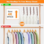 Closet Organizers and Storage,Heavy Duty Hangers Space Saving,Home Dorm Room Essentials for College Students Girls Boys,6 Pack Organization and Storage Clothes Hanger for Coat,Pants,Shirt,Scarf - Image 2
