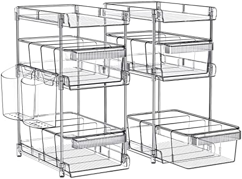 WAKISA 2Pcs Pull Out Organizer and Storage with Cups and Removable Dividers by WAKISA