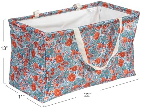 Household Essentials Flower Print Krush Container All-Purpose Utility Tote, Multicolor - Image 3