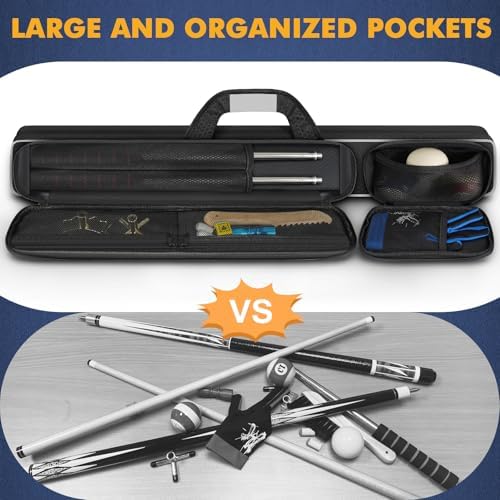 PEKREWS Pool Cue Case, Pool Stick Case 2x2 with 2 Accessories Pockets - Image 5