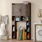 Vabches Over The Toilet Storage Cabinet with Barn Doors, Espresso - Image 6