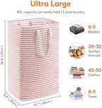 Lifewit 80L Large Laundry Baskets, 1 Pack, Reinforced Handles, Pink | Collapsible Laundry Hamper, Dirty Clothes Hamper, Waterproof Freestanding Design for Dorm, Laundry Room, Bedroom, Bathroom - Image 3