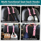 Amooca 4 Pack Anti-drop Headrest Hooks Adjustable Car Seat Organizer - Image 4