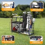 PLKOW Rolling Ball Storage Rack and Sports Equipment Organizer, Black - Image 2