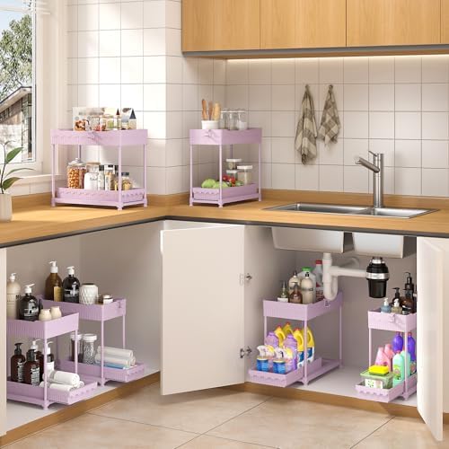 Sevenblue 3-Pack 2-Tier Under Sink Organizers with Sliding Drawers - Image 2