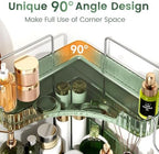 3-Tier Green Corner Organizer, PET Counter Storage with Hooks - Image 3