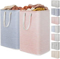 Lifewit 2 Pack Laundry Basket 80L Each, Collapsible Clothes Hamper with Reinforced Handles, Freestanding Waterproof Design for Bedroom and Laundry Room, Pink&Blue 160L Total by Lifewit