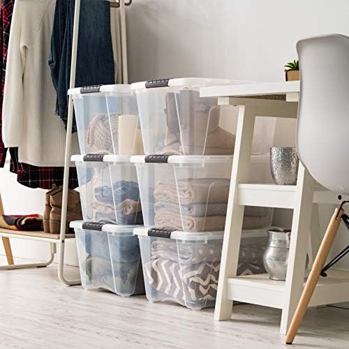 IRIS USA 6-Pack 32 Quart Storage Bins with Lids, Clear - Image 6