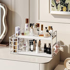 3-in-1 Wall Mounted Hair Dryer Holder with 2 Tier Shelves & Detachable Basket, Space Saving Organizer for Bathroom, Kitchen, Bedroom, Rust-Resistant, Easy Install (White) - Image 6