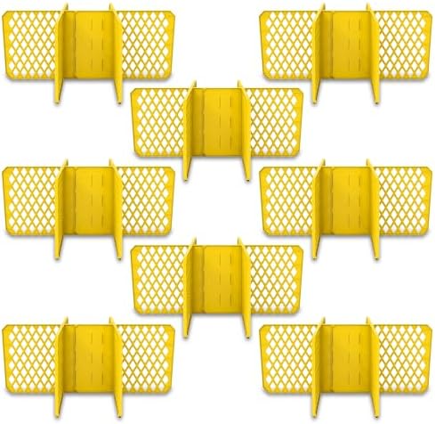 ORGANIZE-IT! 8 Pack 6 Slot Tote Dividers, Durable Plastic Stationery Customizable Organizers for 27 Gallon Storage Containers, Yellow by Organize-It