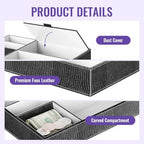 Baoyun Men's Valet Tray, Faux Leather Valet Box, EDC Catch All Tray, Dresser Top Nightstand Organizer with 5 Compartments for Smartphone, Keys, Wallet, Watch - Image 3