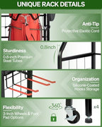 FHXZH Golf Bags Storage Garage Organizer - Stand for Single Golf Bags, Clubs, and Equipment Accessories with Wheels - Image 5