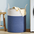 Nunsino Laundry Hamper 62L,Large Laundry Basket for Clothes,Decorative Storage Basket for Blankets,Cotton Rope Woven basket for bedroom,Navy Blue by Nunsino