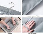 HAN SHENG 6-Pocket Clear Hanging Organizer, Handbag Storage, Grey, 2 Pack - Image 3