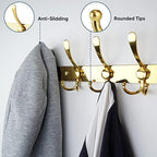 TICONN Wall Mounted Coat Rack, Five Heavy Duty Tri Hooks All Metal Construction for Jacket Coat Hat in Mudroom Entryway (Gold, 1-Pack) - Image 4
