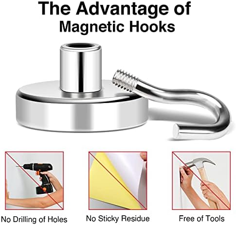 MIKEDE Magnetic Hooks 50Lbs+ Heavy Duty Magnet Hook for Cruise Cabins - Image 5