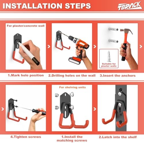 TORACK 15 PCS Garage Storage System Hooks, Shelving Hooks - Image 6