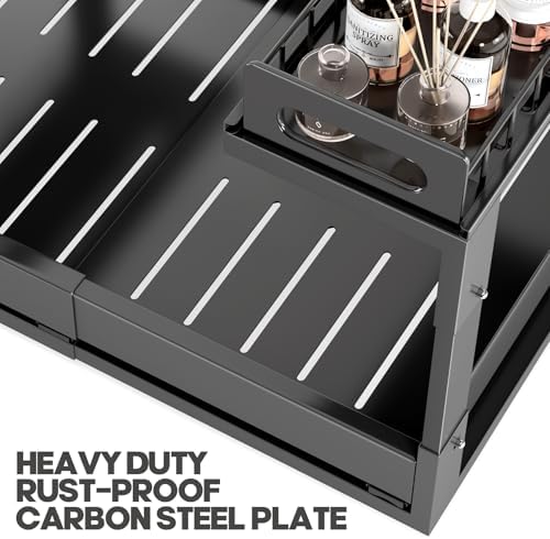 1 Pack-19"-32"W Expandable Under Sink Organizer With Upgrade Ball-Bearing Slide,2-Tier Pull Out Under Cabinet Organizer Height Adjustable,Not Suitable For Cabinets With Partitions In The Middle - Image 6