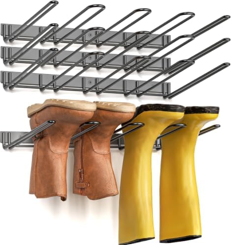 Wader Boot Hanger Wall Mount - Sturdy Metal Boot Rack (8 Pair) by PrimZootyDesign