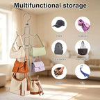 2pcs Purse Hangers for Closet with 20 Hooks Display Rack, Purse Organizer - Image 3