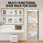 Kotkn Over The Door Shoe Organizer with 12 Large Breathable Pockets - Durable Hanging Storage for the Entire Family's Shoes (White) - Image 7