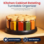 Oizeir 10 Inch Lazy Susan (Set of 4) - Non-Skid Turntable for Cabinet to Maximize Storage and Simplify Accessibility in Kitchen, Bathroom, and Pantry Spaces (Black) - Image 5