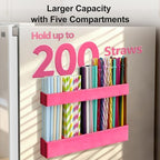 9.5” Large Acrylic Straw Holder for Cabinet Door, Adjustable Two-Part - Image 3