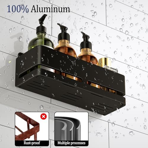 Bathroom Shower Caddy,No Drill Shower Shelves(5-piece Set-Black) - Image 5