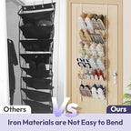 SWTYMIKI Over the Door Shoe Organizer - Adjustable 6 Tier Hanging Shoe Rack Organizer, Metal Heavy Duty Behind Door Storage or Wall Mount Shoes Shelf for Flats, Heels, Sneakers, Boots - Image 6