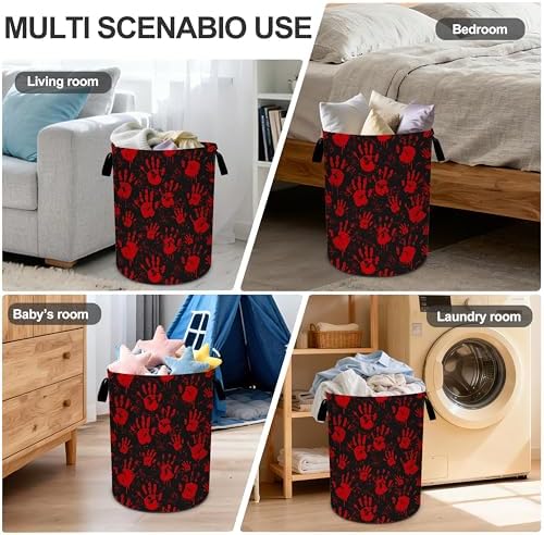 Skull Hand Laundry Basket Storage Bin Foldable Laundry Hamper Clothes Storage Bucket Organizer 19.6x15.7 Inch For Laundry Room/Bedroom/Bathroom - Image 6