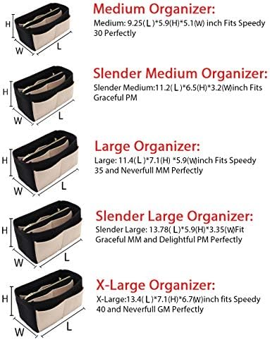LEXSION Felt Purse Organizer Insert, Tote Bag Shaper Dividers with 5 Sizes - Image 6