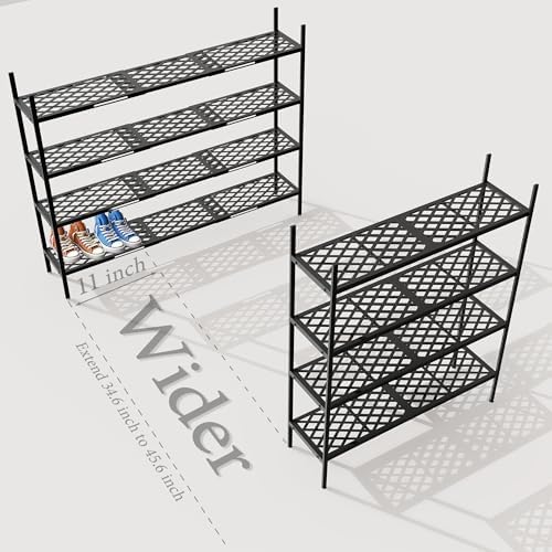 Shoe Rack, 45.6" Expandable Shoe Storage Organizer for Closet - Stackable - Image 4