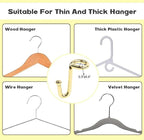 Clothes Hanger Connector Hooks, 36 Pack Gold Metal Cascading Extender Clips, Sturdy Mini Hanger Hooks for Velvet Hangers, Closet Space Saving Organizer - Image 2