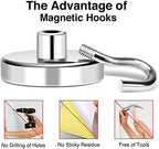 MIKEDE Magnetic Hooks, Cruise Essentials 170Lbs Strong Magnet Hook, Silver - Image 5
