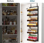 BUKFEN 6-Tier Over the Door Pantry Organizer, Adjustable Basket Spice Rack - Image 3