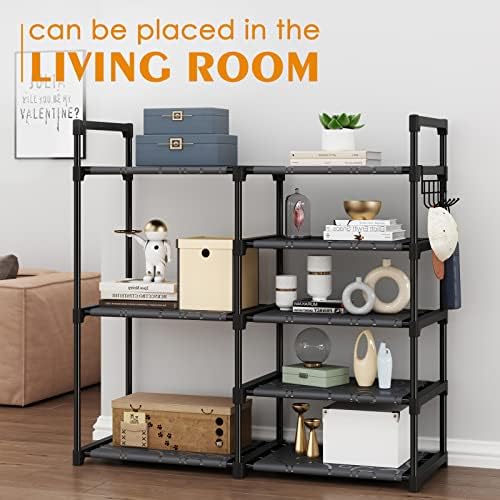 CSXGBAB Black Tubes Closet Shoe Rack, Boot Rack, 5 Tier Oxford Fabric Shelf, Easy Assembly, Sturdy and Durable, Holds Up to 30 lbs - Image 6