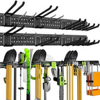 Garage Tool Organizer Wall Mount, 99 Inch Heavy Duty Garage Organization System with 18 Adjustable Hooks, Garden Tool Storage Rack for Garage, Yard & Shed, Holds Up to 750 lbs by Unknown
