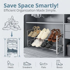 2-Tier Long Shoe Rack for Closet & Bedroom, Easy To Assemble Wide Sturdy Metal Shoe Storage Shelf, Free Standing Shoe Organizer for Entryway, Zapatera para Closet, Shoe Storage Organizer for Shoes - Image 6