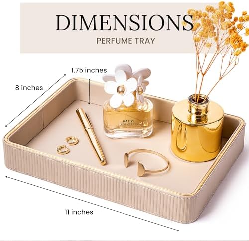 Night Stand Bedside Perfume Organizer Catchall Vanity Tray for Dresser Catch All - Image 4