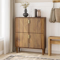 Shoe Cabinet Storage for Entryway with 2 Flip Drawers, Narrow Shoe Cabinet for Entryway, Hidden Slim Shoe Organizer Rack Cabinet (Walnut, 31.5" W) by Morwdxef