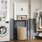 Over The Toilet Storage Cabinet, Over The Toilet Cabinet with Doors, Over Toilet Bathroom Organizer Above Toilet Storage Cabinet with Inner Adjustable Shelf and Anti-Tip Device, Cream White - Image 5