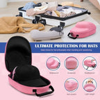 Hat Travel Case for Baseball Caps, Storage with Carrying Handle and Adjustable Shoulder Strap,Hat Organizer Protects up to 6 Hats,Hat Box for Travel and Home Storage(Pink) - Image 2
