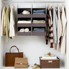GRANNY SAYS 3-Shelf Hanging Closet Organizer, Foldable Storage, Dark Brown | 33 lb Capacity, No-Sag Support, Keeps Clothes Neat, Folds Flat, Fits RV, Dorm & Small Closets, 2 Pack - Image 6