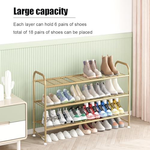 LINZINAR 3 Tier Long Shoe Rack for Closet Metal Shoe Organizer for Entryway - Image 3